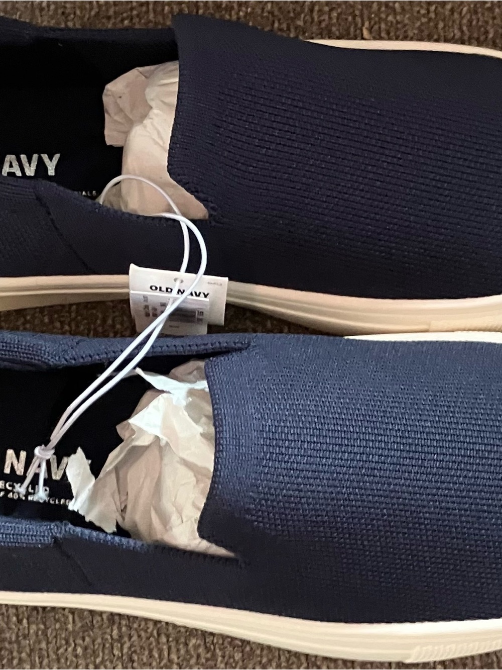 Old Navy Men's Slip-On Knit Loafers in Navy Blue